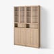 BILLY / OXBERG Bookcase w height extension ut/drs, oak effect/clear glass, 160x30x237 cm