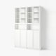 BILLY / OXBERG Bookcase w height extension ut/drs, white/clear glass, 160x30x237 cm