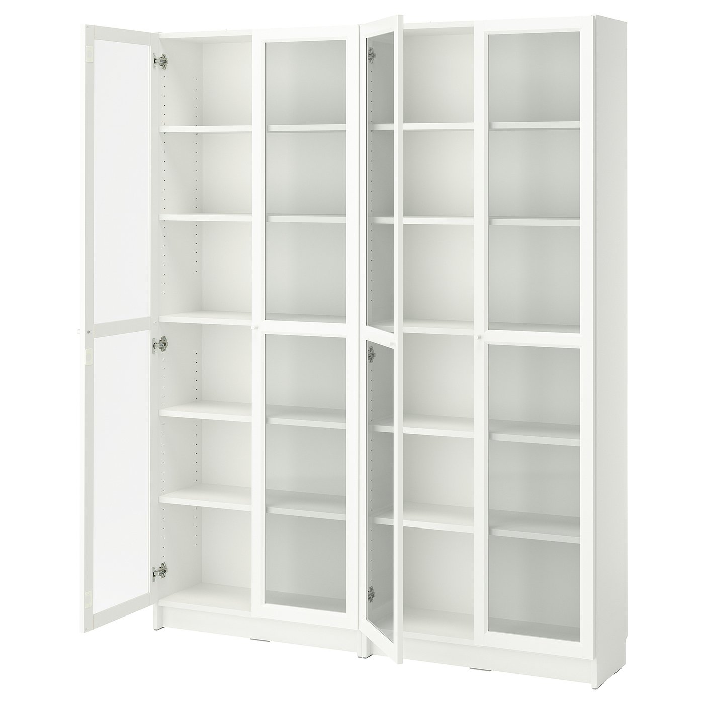 BILLY / OXBERG bookcase, white/glass, 160x30x202 cm - IKEA