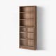 BILLY / OXBERG Bookcase with glass doors, brown/walnut effect, 80x30x202 cm