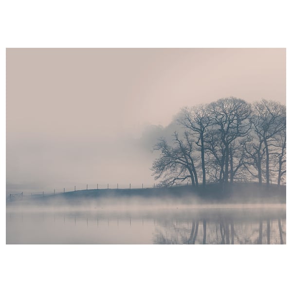 BJÖRKSTA Picture, Misty landscape, 140x100 cm