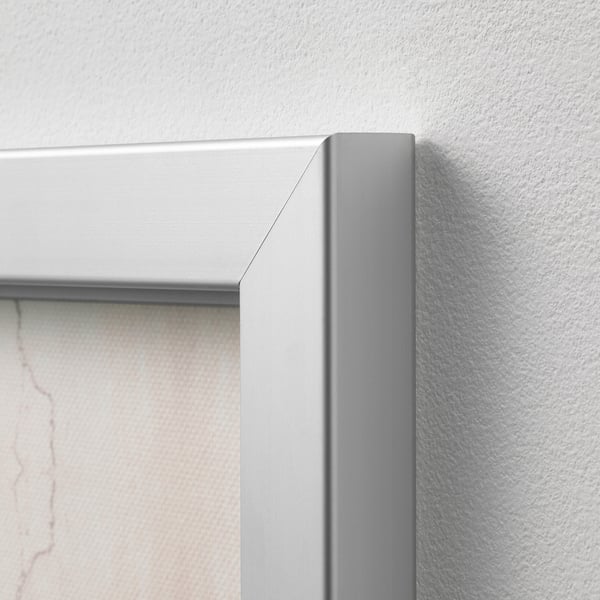 BJÖRKSTA Picture with frame, Touch/aluminium-colour, 140x56 cm