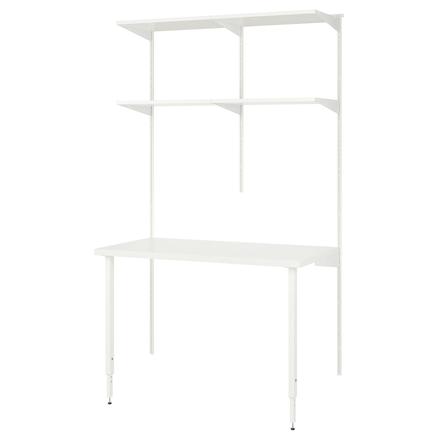 BOAXEL / LAGKAPTEN shelving unit with table top, white