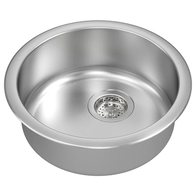 BOHOLMEN Inset sink, 1 bowl, stainless steel, 45 cm