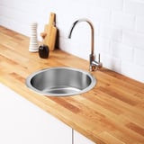 BOHOLMEN Inset sink, 1 bowl, stainless steel, 45 cm