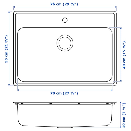 Illustration with measurements for the product: BOHOLMEN.