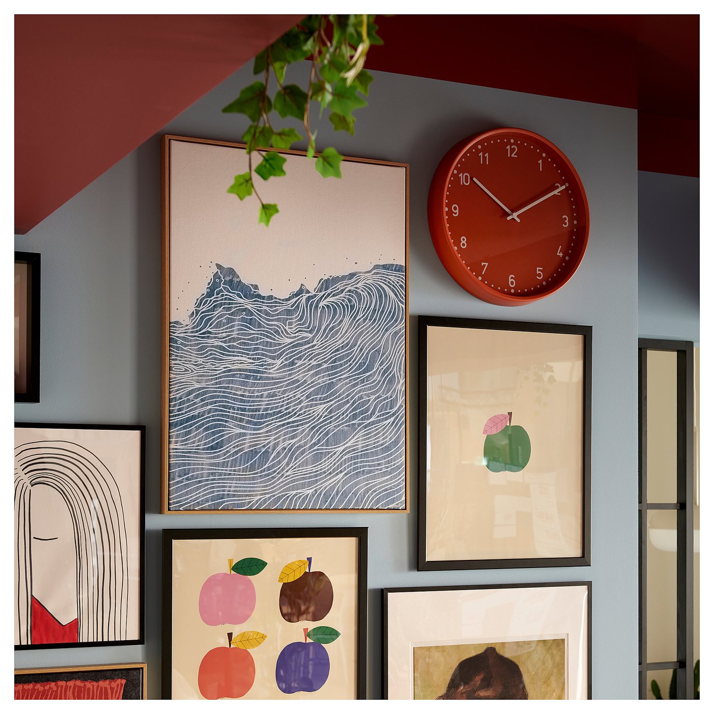 BONDIS wall clock, orange, 38 cm - IKEA