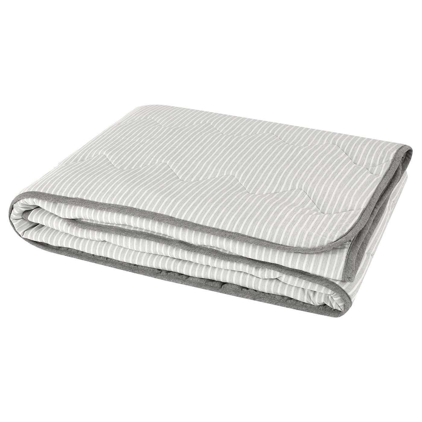 BRANDLILJA Duvet, cool, grey/stripe, 150x200 cm IKEA