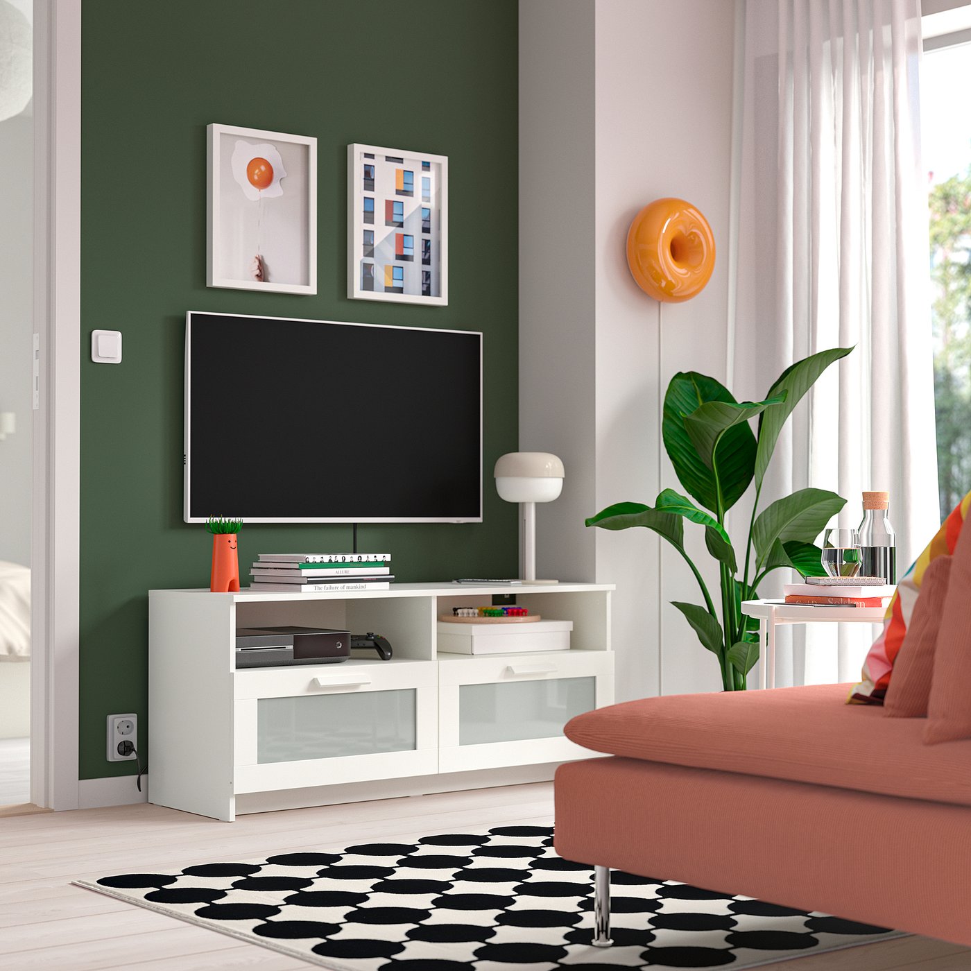 BRIMNES TV bench, white, 120x41x53 cm - IKEA