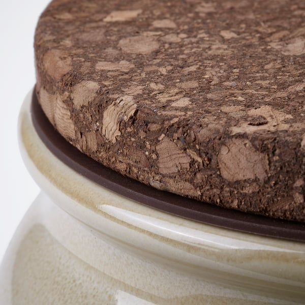 BRUGDHAJ Jar with lid, beige, 1.9 l
