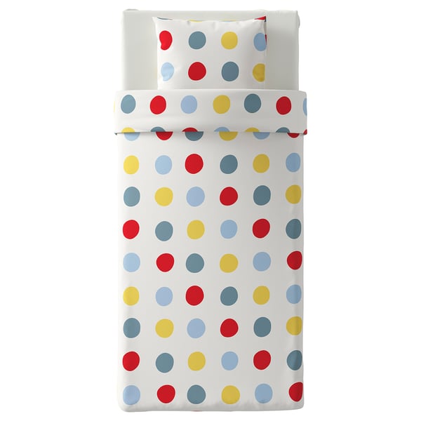 BRUKSVARA 2-piece bedlinen set, multicolour/dot pattern, 150x200 cm