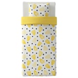 BRUKSVARA 2-piece bedlinen set, yellow/white, 150x200 cm