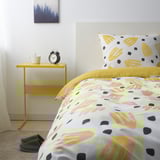 BRUKSVARA 2-piece bedlinen set, yellow/white, 150x200 cm