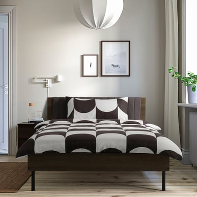 BRUKSVARA Bed frame, brown, 120x200 cm
