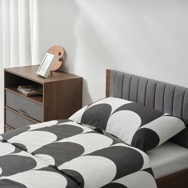 BRUKSVARA Bed frame, brown, 90x200 cm
