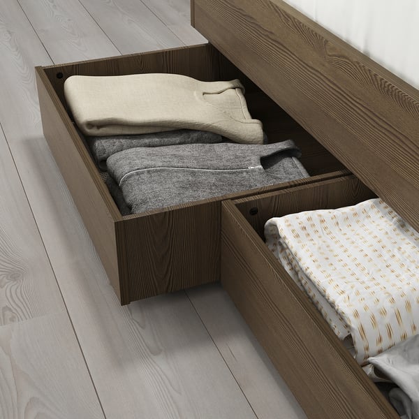 BRUKSVARA Bed storage box, brown, 63x62 cm