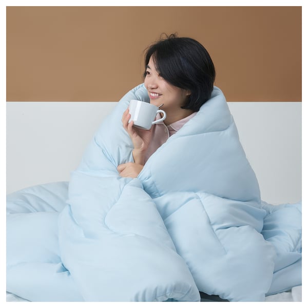 BRUKSVARA Duvet, extra warm, light blue, 150x200 cm