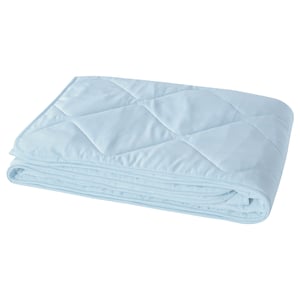 BRUKSVARA light blue recycled polyester duvet, folded, quilted pattern.