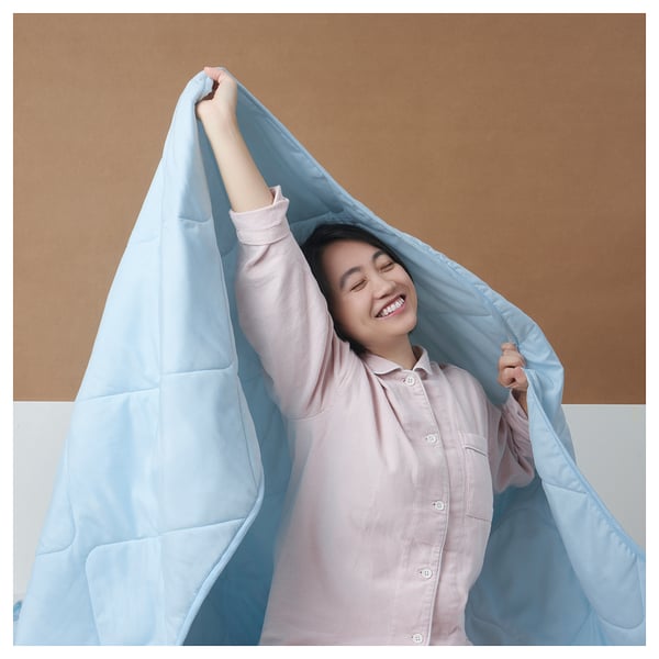 BRUKSVARA Duvet, light warm, light blue, 150x200 cm