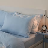 BRUKSVARA Fitted sheet, blue, 90x200 cm