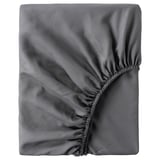 BRUKSVARA Fitted sheet, dark grey, 90x200 cm
