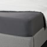 BRUKSVARA Fitted sheet, dark grey, 90x200 cm