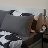 BRUKSVARA Fitted sheet, dark grey, 90x200 cm