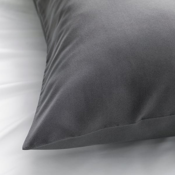BRUKSVARA Pillowcase, dark grey, 50x60 cm