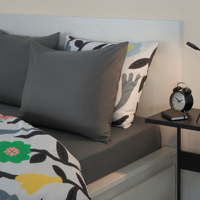 BRUKSVARA Pillowcase, dark grey, 50x60 cm