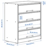 BRUKSVARA Storage unit with 4 boxes, brown/dark grey, 70x80 cm