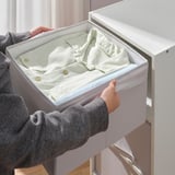BRUKSVARA Storage unit with 4 boxes, white/light grey, 40x104 cm