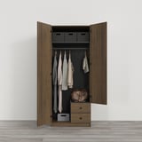 BRUKSVARA Wardrobe with 2 doors and 2 drawers, brown, 79x57x201 cm