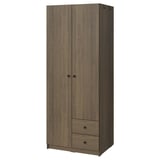 BRUKSVARA Wardrobe with 2 doors and 2 drawers, brown, 79x57x201 cm