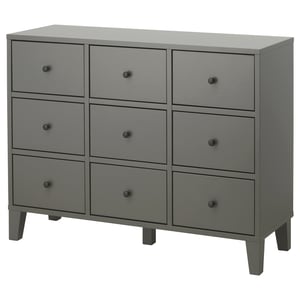 Bryggja Chest Of 9 Drawers Dark Grey Ikea