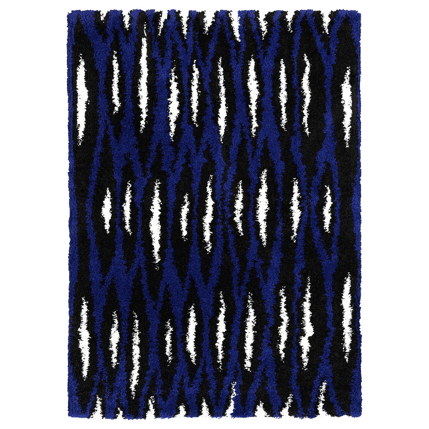 ラグ・カーペット bullerremsa ikea BULLERREMSA rug, high pile, blue white/black, 133x195 cm - IKEA