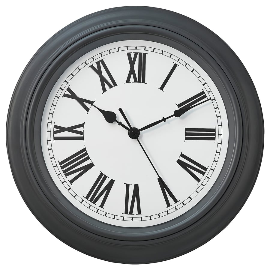 DÄCKAD Wall clock, dark grey, 40 cm IKEA