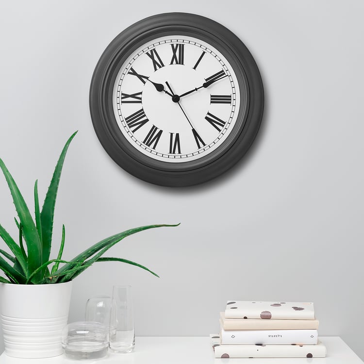 DÄCKAD Wall clock, dark grey, 40 cm IKEA