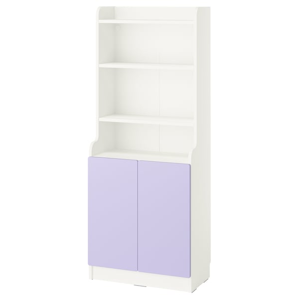 DALRIPA Children's bookcase with door, white/pale lilac, 60x34x150 cm