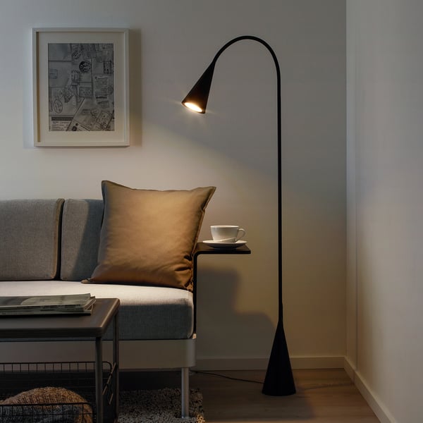 DELAKTIG LED floor lamp, black IKEA