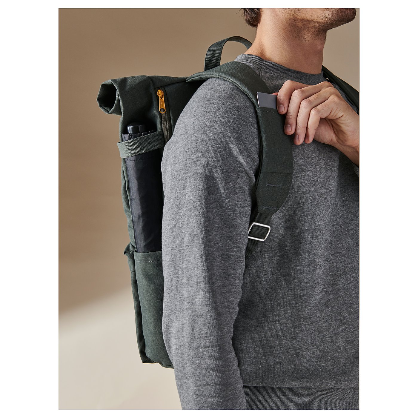 DRÖMSÄCK Backpack, olive-green, 21 l - IKEA