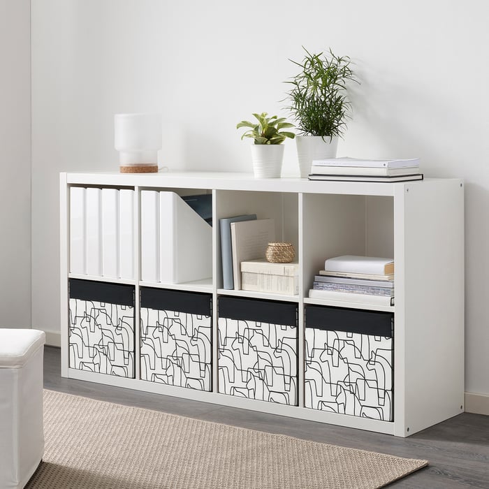 DRÖNA Box, white/black horse, 33x38x33 cm IKEA