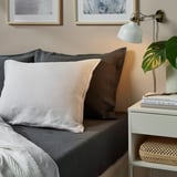 DYTÅG Fitted sheet, dark grey, 120x200 cm