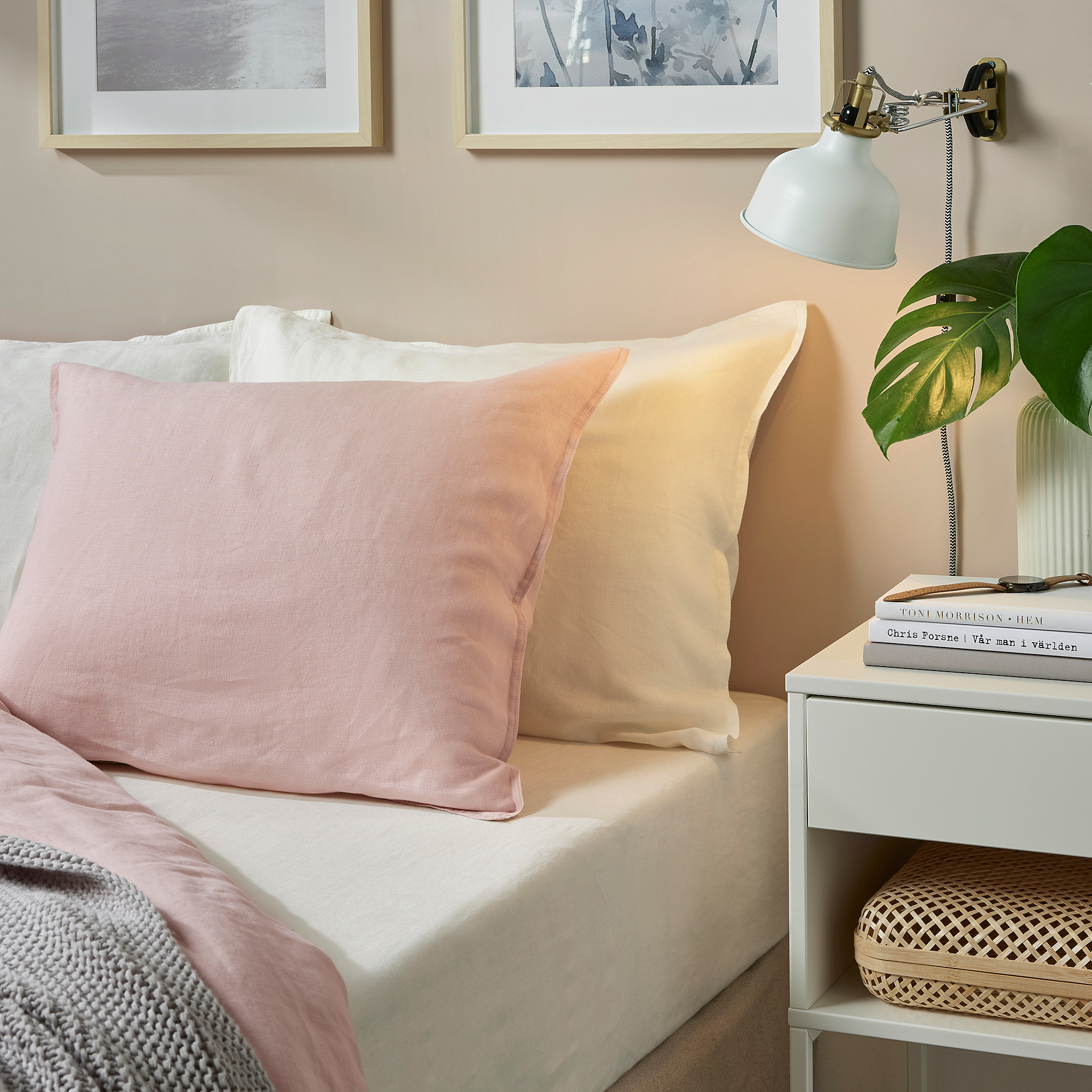 DYTÅG Fitted sheet, white, 140x200 cm