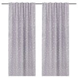 EBBASTINA Room darkening curtains, 1 pair, grey/leaf, 145x200 cm