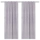 EBBASTINA Room darkening curtains, 1 pair, grey/leaf, 145x200 cm