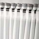 EBBASTINA Room darkening curtains, 1 pair, grey/leaf, 145x200 cm