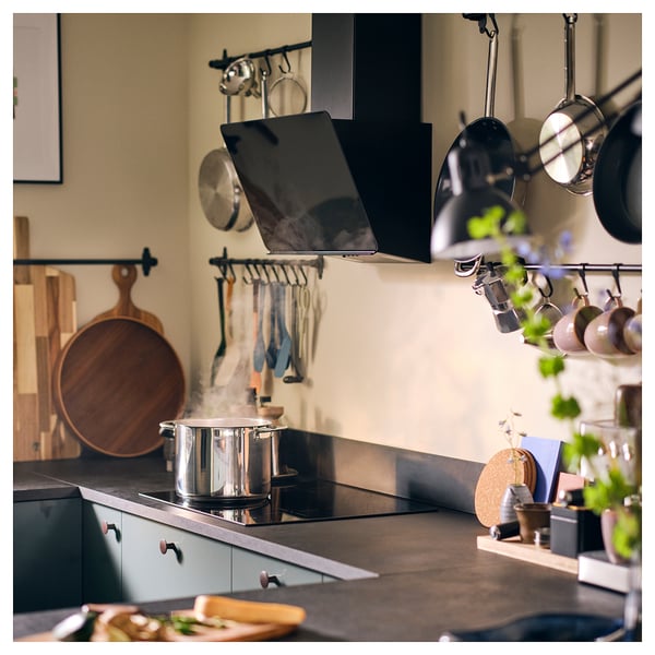 EKBACKEN Worktop, black/laminate, 259x65x2.8 cm