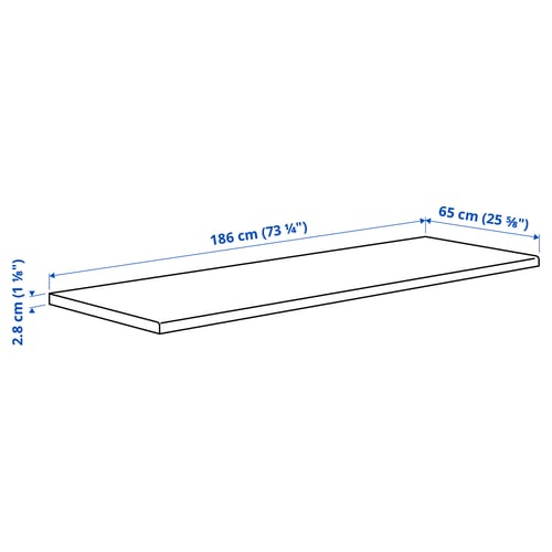 Illustration with measurements for the product: EKBACKEN.