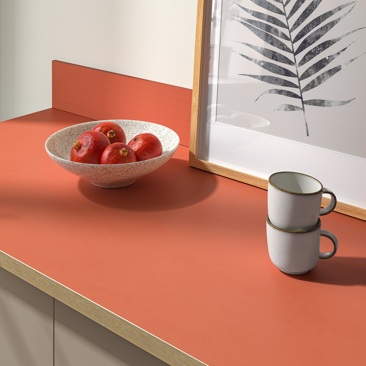 EKBACKEN worktop, terracotta effect/laminate, 126x65x2.8 cm - IKEA