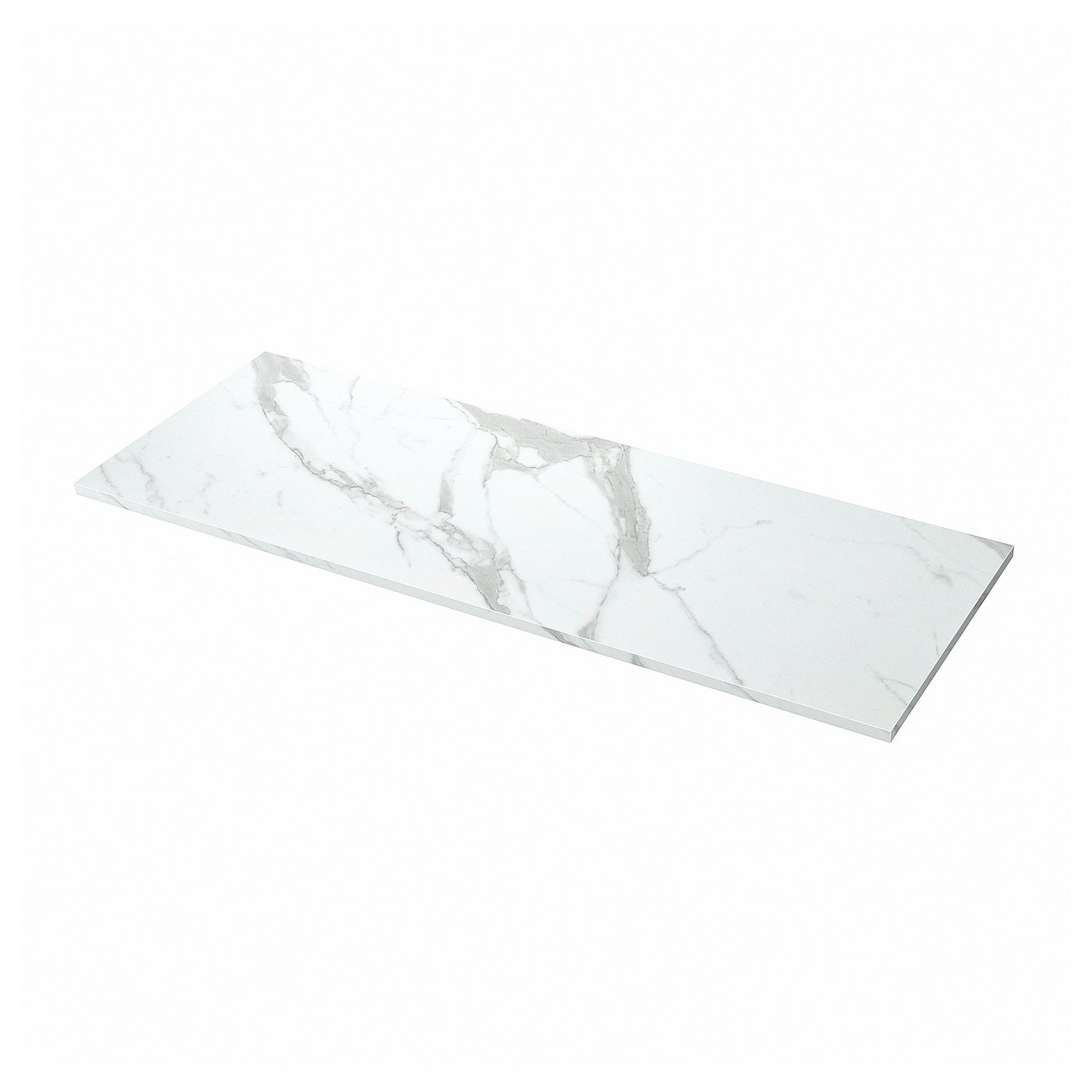 直接引取 IKEA EKBACKEN 126x65x2.8 cm EKBACKEN worktop, white marble effect/laminate, 126x65x2.8